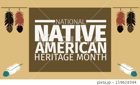 Native american heritage month. Vector banner, poster, card, content for social media with the text Native american heritage month 119628394