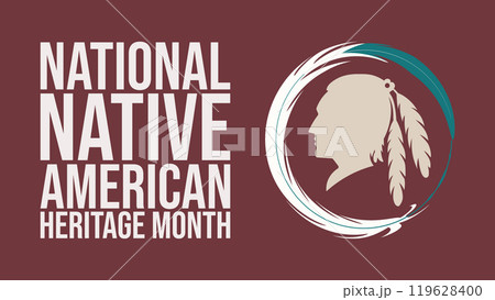 Native american heritage month. Vector banner, poster, card, content for social media with the text Native american heritage month 119628400