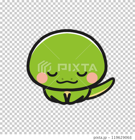 A snake sitting and bowing 119629068