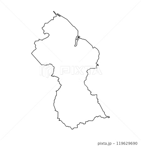 Guyana Map Illustration Icon 119629690