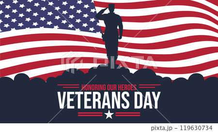 Veterans Day. honor heroes, Holiday concept. Template for background, banner, card, poster with text inscription. 119630734
