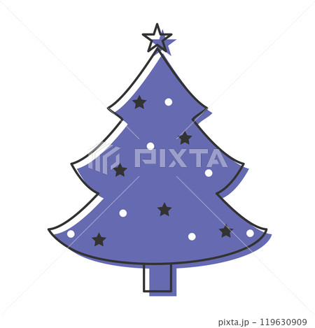 Minimalist Christmas tree design with simple decorations, Vector 119630909