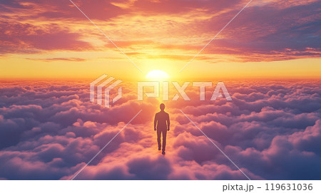 雲の上を歩く人物 119631036