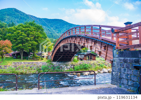 【長野県】奈良井宿・木曽の大橋　早朝 119631134