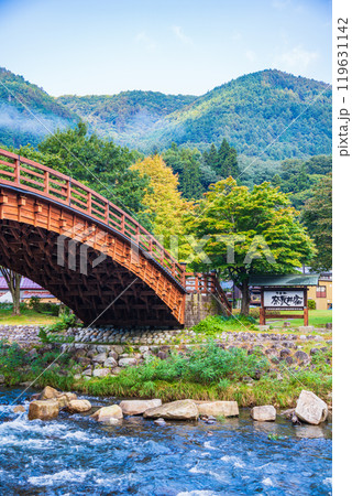 【長野県】奈良井宿・木曽の大橋 早朝 【長野県】奈良井宿・木曽の大橋 早朝 119631142