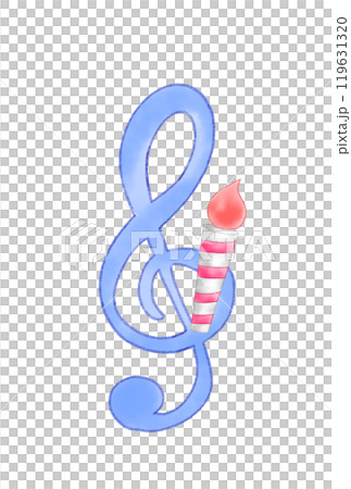 Musical note with candle 119631320