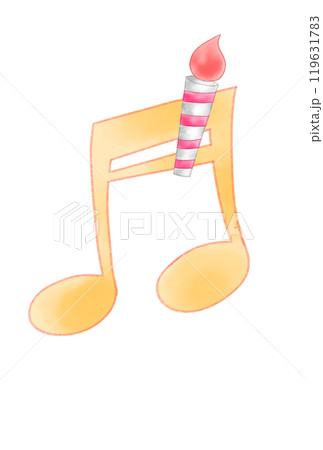 キャンドルの付いた音符 119631783