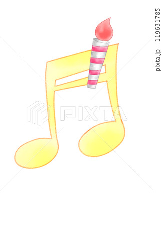キャンドルの付いた音符 119631785
