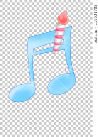 Musical note with candle Musical note with candle 119631788