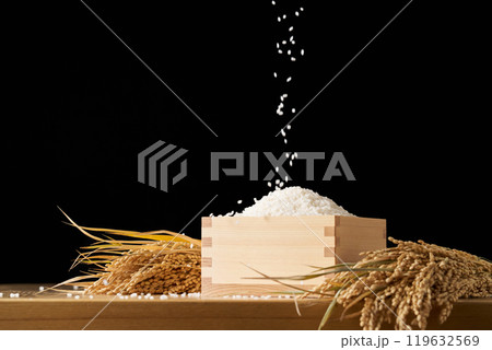 升に盛ったお米 升に盛ったお米 119632569
