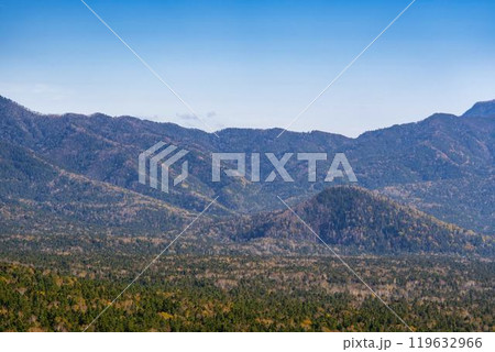 秋の道道273号線からみた紅葉の風景 北海道上士幌町 秋の道道273号線からみた紅葉の風景 北海道上士幌町 119632966