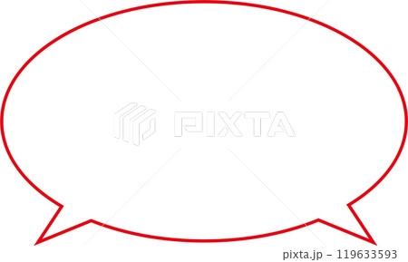 2つの細まる吹き出し赤 119633593