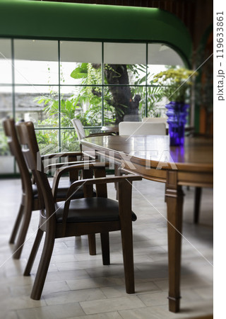 Beautiful coffee shop or cafe restaurant interior retro decoration 119633861