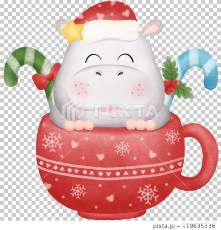 Hippopotamus and Christmas Hippopotamus and Christmas 119635336