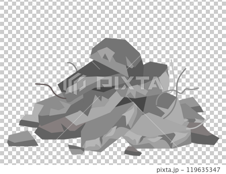 一堆混凝土碎石的插圖 119635347