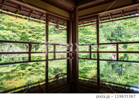 新緑を眺める旧竹林院 119635367