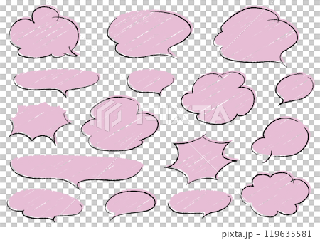 Handwritten speech bubble set (pencil style) Handwritten speech bubble set (pencil style) 119635581