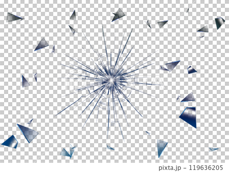 粉砕されたガラス 119636205