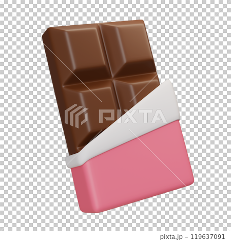 chocolates wrapped in pink wrapping paper 3D graphic 119637091