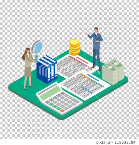 経理や会計業務のイメージイラスト 119638384