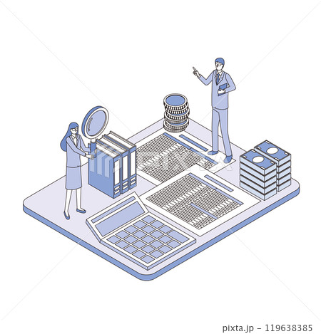 経理や会計業務のイメージイラスト 119638385