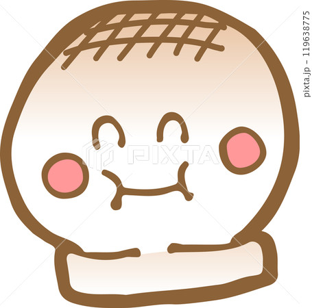 ゆるくてかわいい餅のキャラクターイラスト ゆるくてかわいい餅のキャラクターイラスト 119638775