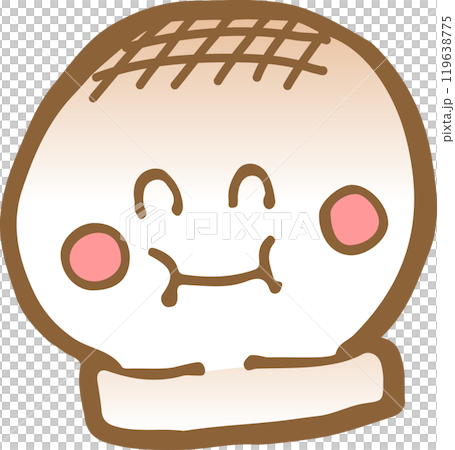 ゆるくてかわいい餅のキャラクターイラスト ゆるくてかわいい餅のキャラクターイラスト 119638775