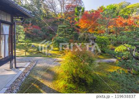 京都　臥雲山即宗院　紅葉に包まれた庭園 119638837