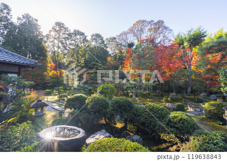 京都　臥雲山即宗院　紅葉に包まれた庭園 119638843