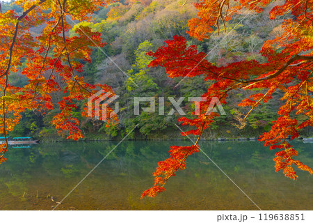 京都嵐山　紅葉　桂川周辺　嵐峡 119638851