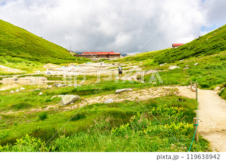 双六小屋へ向かう登山道 北アルプスの双六岳の登山 双六小屋へ向かう登山道 北アルプスの双六岳の登山 119638942