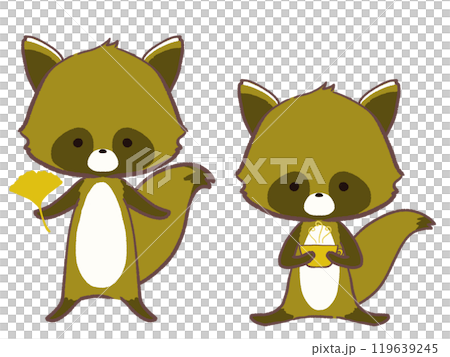 Illustration of a cute raccoon dog Illustration of a cute raccoon dog 119639245