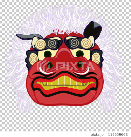 Lion dance head illustration 119639668