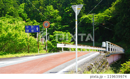 不動川に架かる不動橋(静岡県浜松市天竜区) 不動川に架かる不動橋(静岡県浜松市天竜区) 119639974
