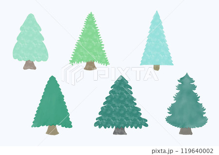 Watercolor Cute Christmas Tree Hand Drawn Winter Holiday Illustration Watercolor Cute Christmas Tree Hand Drawn Winter Holiday Illustration 119640002