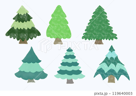 Watercolor Cute Christmas Tree Hand Drawn Winter Holiday Illustration Watercolor Cute Christmas Tree Hand Drawn Winter Holiday Illustration 119640003