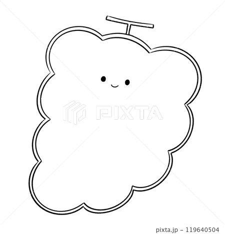 白黒 かわいい顔つきのぶどうのフレーム 白黒 かわいい顔つきのぶどうのフレーム 119640504