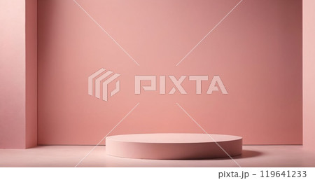 colorful podium stage, minimal abstract background.	 119641233