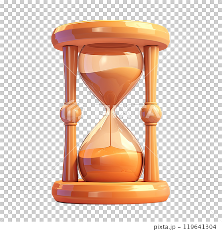 3D hourglass on a transparent background. AI-generated item 119641304
