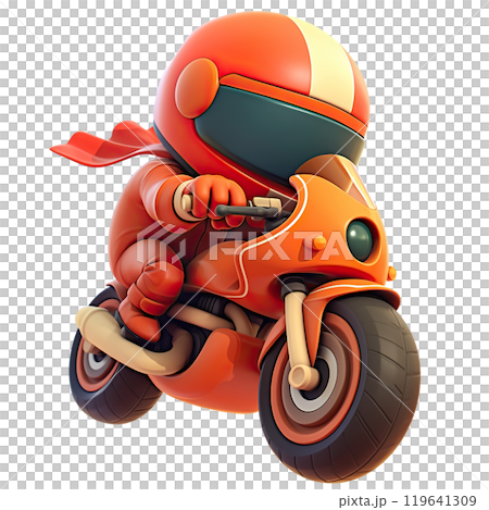 Biker on transparent background. AI-generated item 119641309