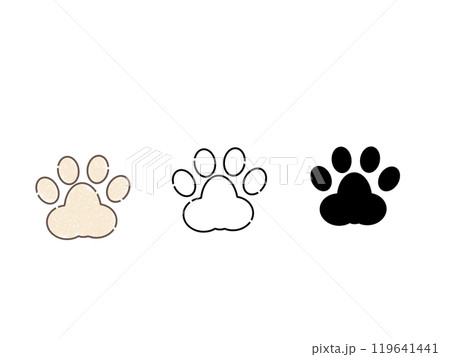 可愛い動物の肉球のイラスト 可愛い動物の肉球のイラスト 119641441