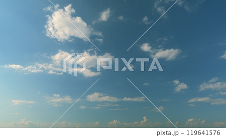 Serene Beauty Against Blue Sky. Clouds With Blue Sky. Beautiful Blue Sky And Clouds In Summer Day. 119641576