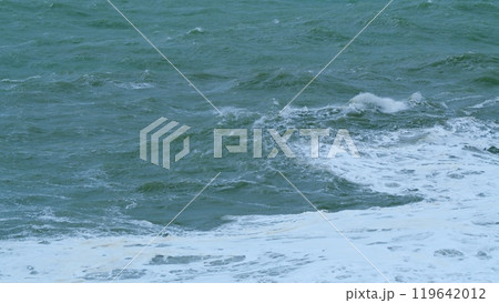 Ocean Waves Storm. Waves With Texture And Wind Spray. Static. 119642012