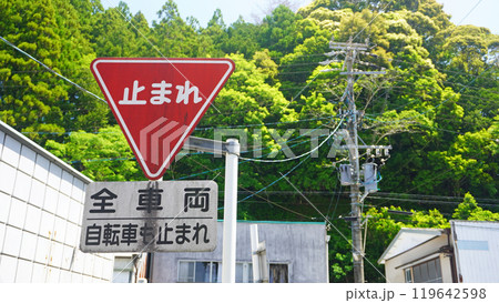 日本の道路交通標識（止まれの標識） 119642598