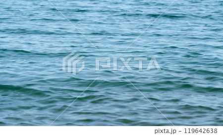 Blue Sea Surface Water Background. Waves Swaying On Sea Water. Small Waves With Ripples. Close up. 119642638