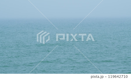 Mist Over Sea. Sea Dissolving In The Fog. Line Of The Horizon Dissolving In The Fog. Real time. Mist Over Sea. Sea Dissolving In The Fog. Line Of The Horizon Dissolving In The Fog. Real time. 119642710