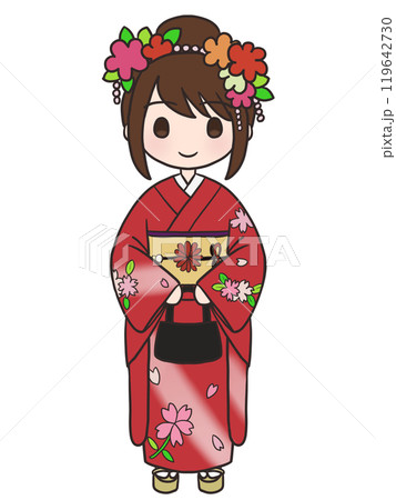 着物を着た女性1 119642730