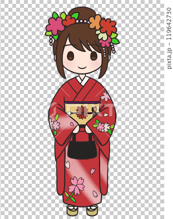 着物を着た女性1 119642730