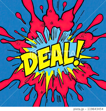 Eye-Catching DEAL! Text in Pop Art Style for Boosting Sales and Promotions in Retail and E-commerce 119643454