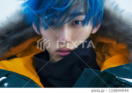 ヘアカラーしたイケメン男性イメージ「AI生成画像」 119644044